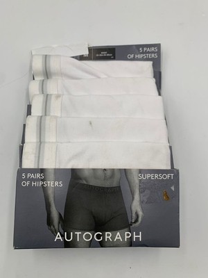 Marks & Spencer Autograph 5-pack of supersoft men's hipsters White M