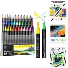 Creative 60 Color Acrylic Paint Pen Set with Dual Tips for Endless Possibilities
