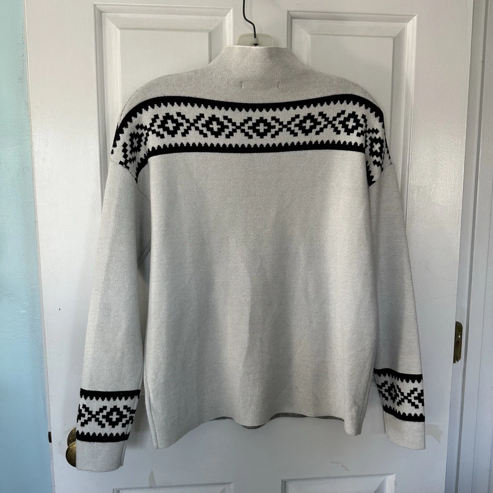 Suéter Pullover Tahari Para Mujer S Cuello Simulado Tejido Suave Blanco con Estrella Negra Foto 2 de 4