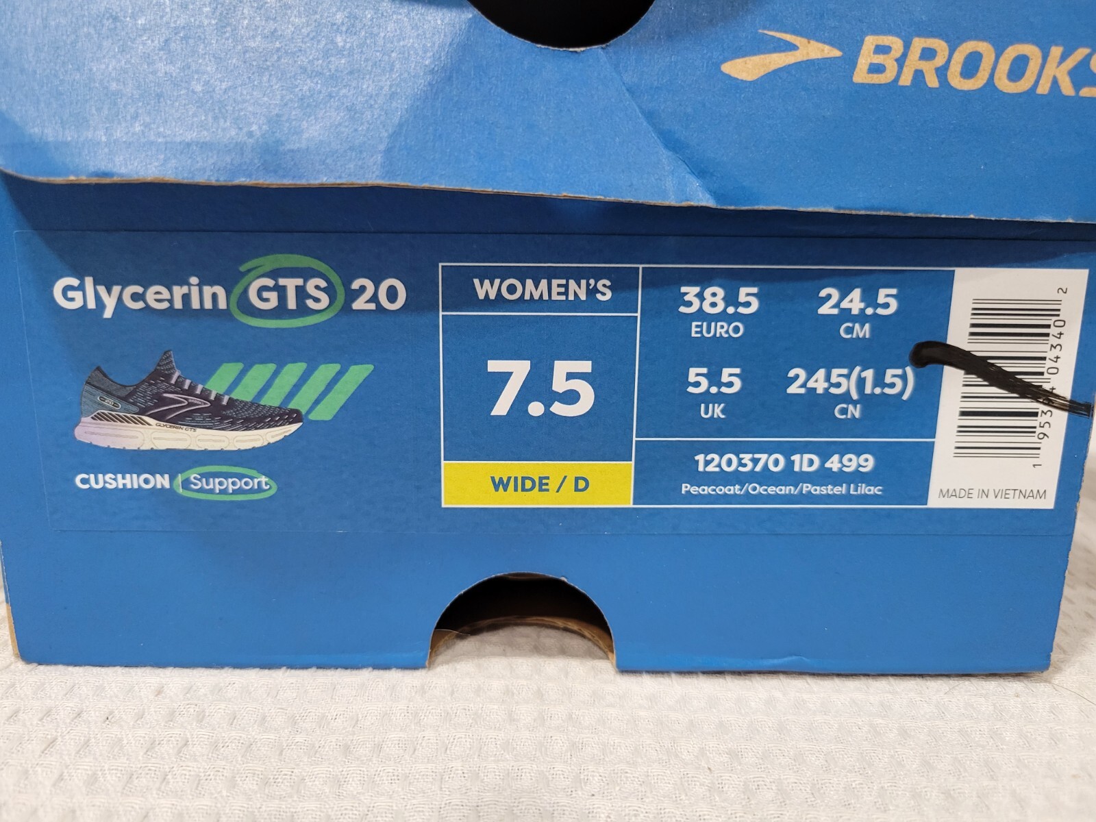 Brooks Running Glycerin GTS 20 MISSING RIGHT INSOLE size 7.5 wide eBay