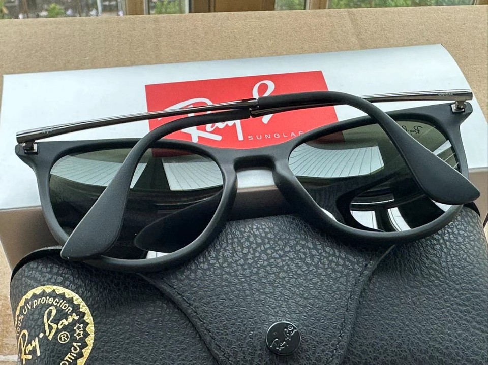 RayBanErika Mirror Sunglasses RB4171 601 Black Silver eBay