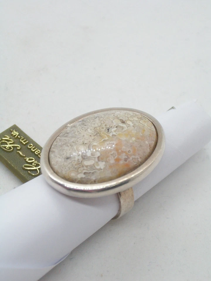 ANELLO in ARGENTO 925 con AGATA naturale - pietra dura - pietre dure - - Immagine 4 di 4