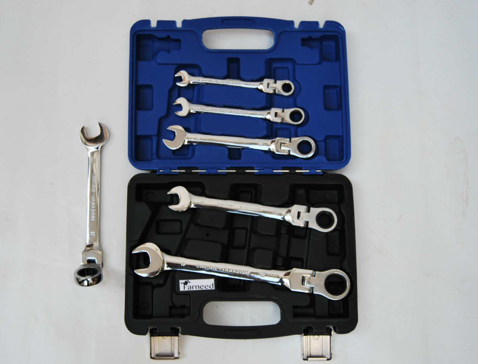 Kit 6 Chiavi Combinate a Cricchetto Snodate WK2101 8-19mm Professional