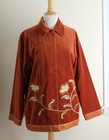 jessica holbrook sz m -art-to-wear velveteen copper floral jacket boho lagenlook