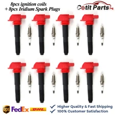 OEM 8X Ignition Coil & Iridium Spark Plug For Porsche Cayenne Panamera 4.8 UF660