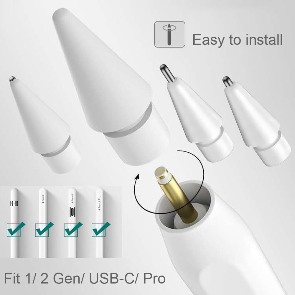 Replacement Tips for Apple Pencil Upgraded No Wear Out Metal Apple