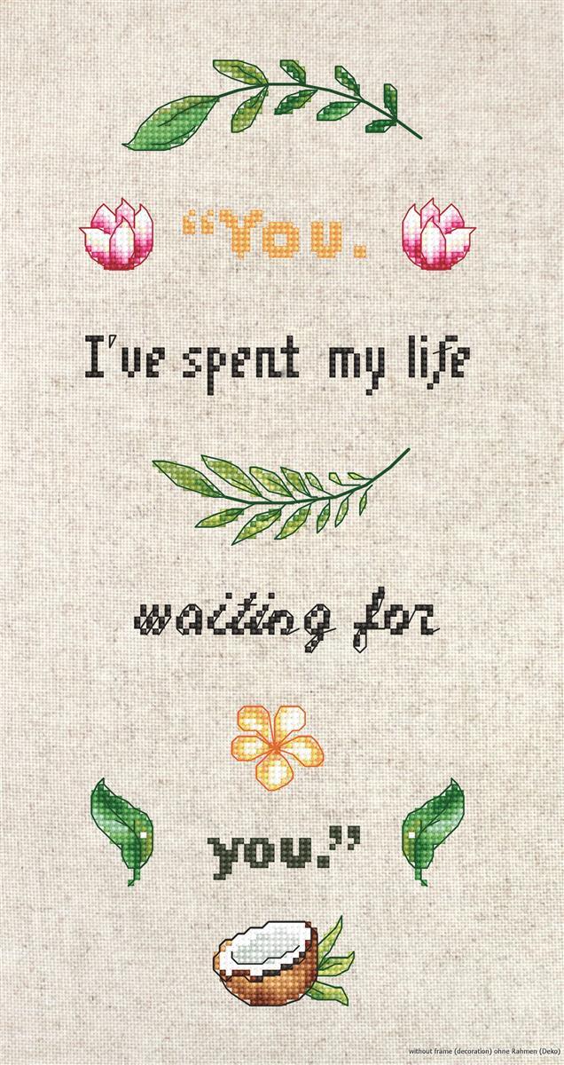 Luca-S counted Cross Stitch kit ""Slogan"", 30x12,5cm, DIY