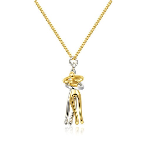 Together Forever Couple Hugging Pendant Love Style Necklace Lovers Necklace - Picture 8 of 17