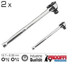 2 x Umschalt Knarre Ratschen Schlüssel Industrie Ratsche 1/4" + 1/2" C8425+27