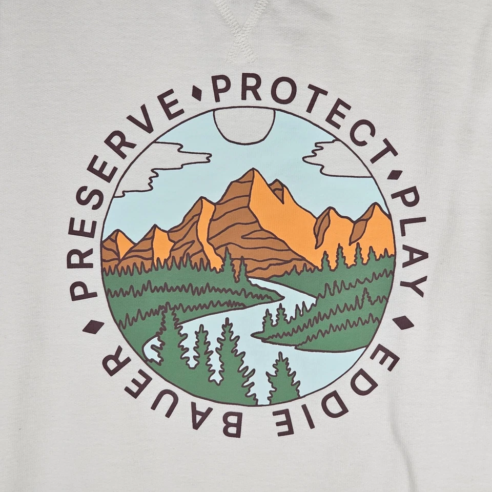 Sudadera Eddie Bauer Cuello Redondo Mujer 2XL Montaña Gráfico Proteger Reserva Foto 3 de 4