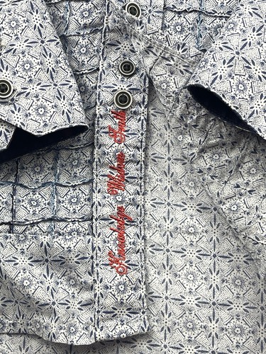 Robert Graham Men’s L Long Sleeve Shirt Blue Geometric Button Down - Picture 13 of 15