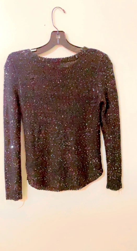 Niñas Jordache Suéter Negro Con Brillos (Perfecto para Vacaciones) Foto 3 de 3