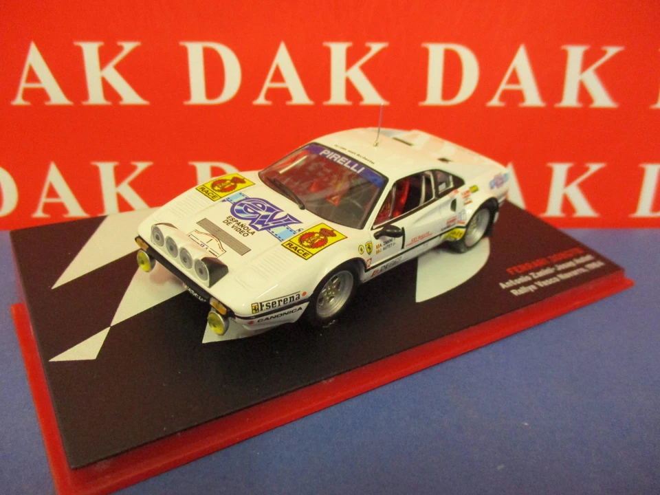 Die cast 1/43 Modellino Auto Ferrari 308 GTB Rally Vasco Navarro 1984 A. Zanini - Immagine 2 di 4