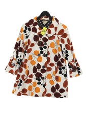 Elevenses Women's Coat Uk 6 Cream Cotton With Other Pea Coat