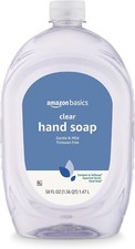 50 fl oz Amazon Basics Gentle Mild Clear Liquid Hand Soap Refill Triclosan-free 0.16 per fl oz