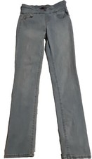 Gloria Vanderbilt Amanda Stretch Pull On Light Blue Denim Jeans With Logo Size 4