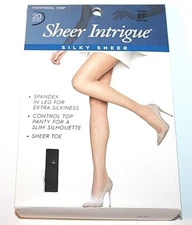 Sheer Intrigue Silky Sheer Control Top 20 Denier Pantyhose Coffee Pick Your Size