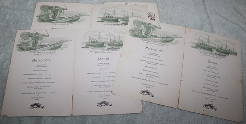 ANTICO 1911 NORDDEUTSCHER LLOYD BREMEN FRIEDRICH DER GROSSE 4 MENU CENA - Foto 4 di 4