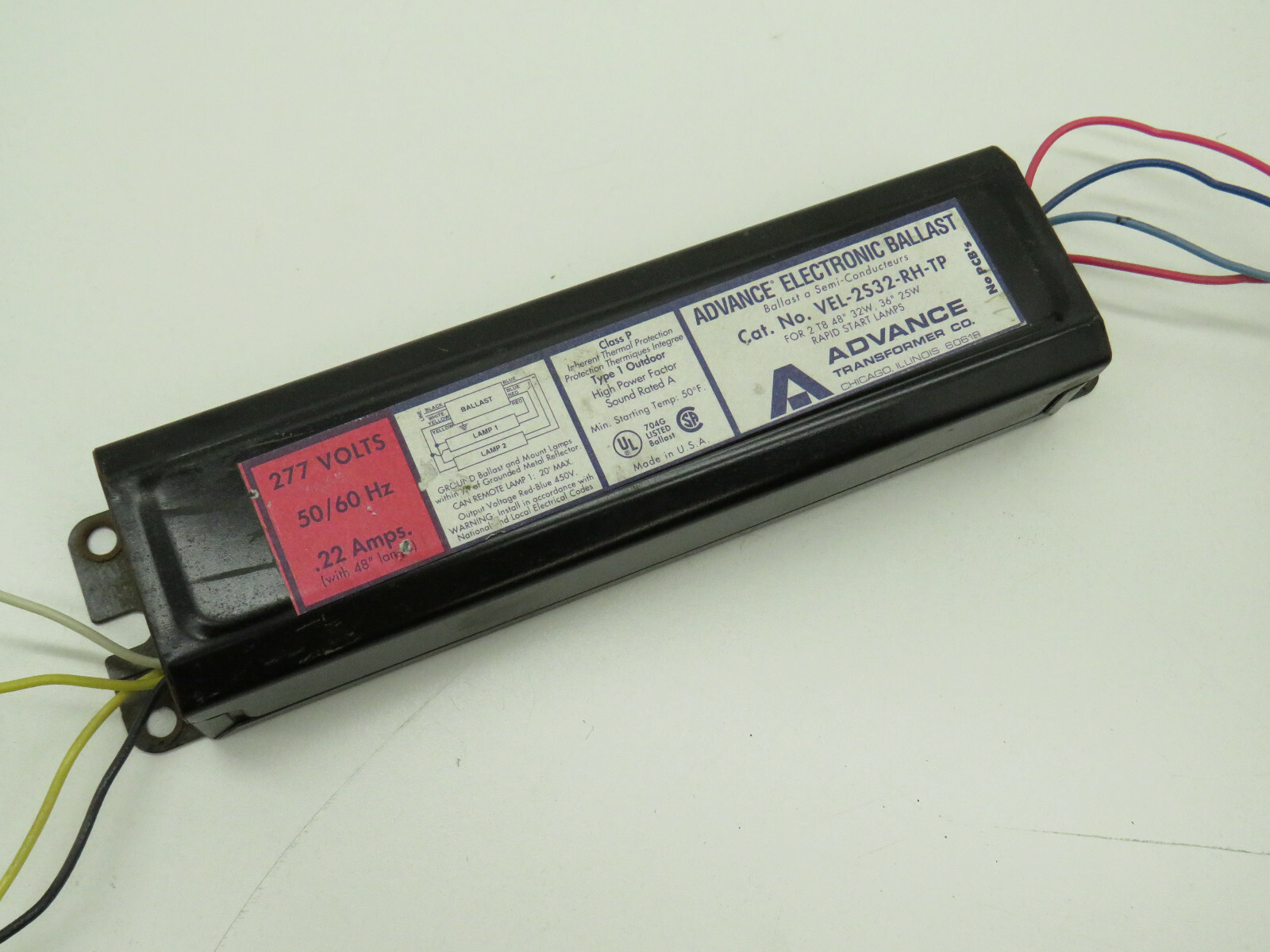 Advance VEL-2S32-RH-TP Fluorescent 277V Ballast 277-VOLT ONLY!!! | eBay
