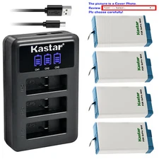 Kastar Battery LCD Triple USB Charger for GoPro Max, Hero Max 360 Action Camera