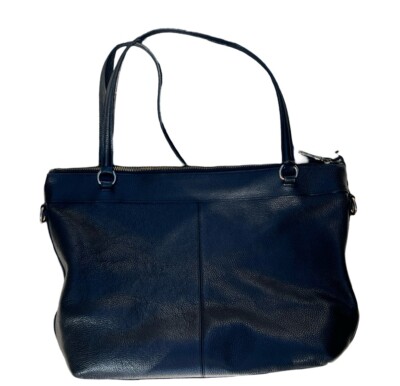 COACH ブラックレザー バッグ ゴールド金具 コーチ レザー ゴールド金具 ロゴ チャーム付 トートバッグ