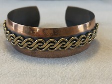 Vintage Estate Copper Cuff Bracelet Braided