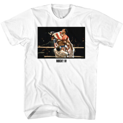 Rocky Balboa T-Shirt Movie IV Champion Fight Ivan Drago New White Cotton Merch