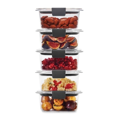 Tritan Food Storage Set of 5 Clear Airtight Containers 100% Leak-proof 1.3 Cup