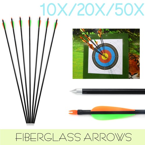 10X/20X/50X 32" FiberGlass Arrows Archery Hunting Compound Bow Fiber Glass Bows