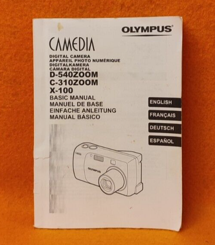 Olympus Digital Camera D-540ZOOM/C310ZOOM/X-100 Instruction book & Manual