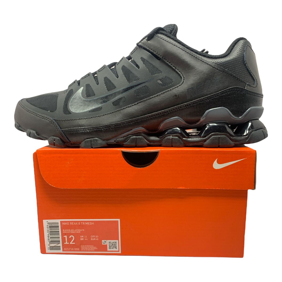 Nike Reax 8 TR Black Mesh Running Shoes Sneakers 621716-008 Men‎ Size 8 Nike Reax 8 TR Mesh Triple Black 621716-008 Men main image 2