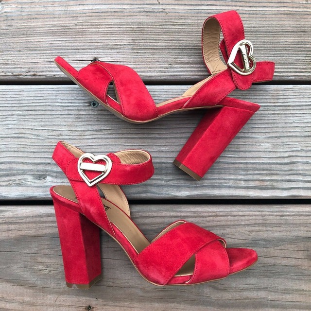 moschino red heels