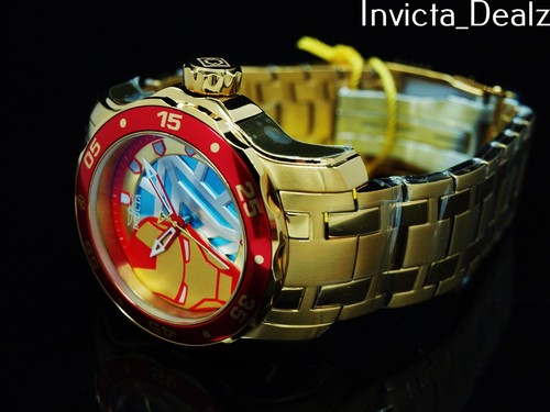Invicta Mens 48mm Pro Diver SCUBA Marvel IRON MAN Limited Ed Red/Gold Tone Watch - 第 7/9 張圖片