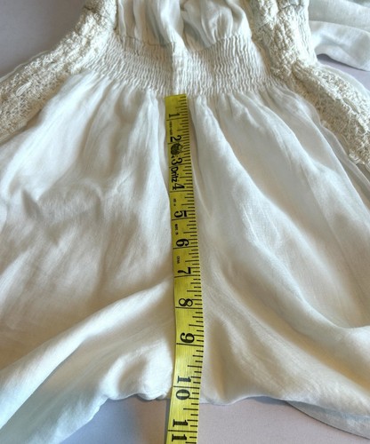 Chelsea and Violet Crochet Lace Gauze Jumpsuit Creme Boho Size M - Picture 21 of 21