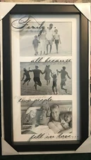 NEW - MALDEN INTERNATIONAL DESIGNS SHADOWBOX PHOTO FRAME - "FAMILY “- 3-4x6