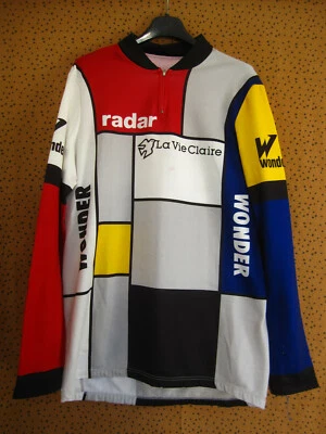 Maillot Cycliste Radar La Vie Claire vintage manche longue shirt HINAULT - L - Photo 1/4