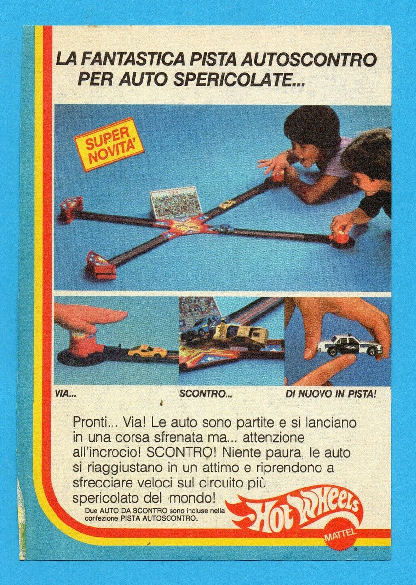TOP984-PUBBLICITA'/ADVERTISING-1984- HOT WHEELS-PISTA AUTOSCONTRO