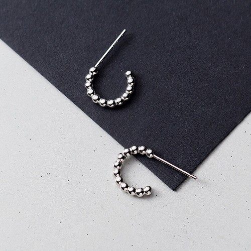 Ohrstecker Halb Creolen Schmal Rund Sterling Silber 925 Damen Ohrringe - Bild 7 von 10