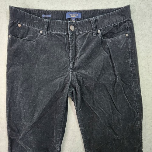 Talbots Pants Womens Size 10 Corduroy Black Signature Boot Cut Pockets - Picture 2 of 17