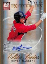 Deven Marrero autographed baseball card 2012 Panini Elite Extra Refractor #7