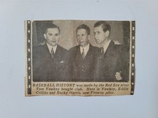 Tom Yawkey Eddie Collins Bucky Harris Red Sox 1933 Picture Panel