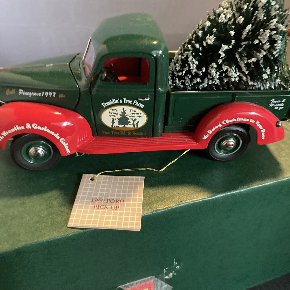 Camioneta Ford 1940, Franklin de Navidad 1997, como nueva con árbol edición limitada, con certificado Foto 3 de 4