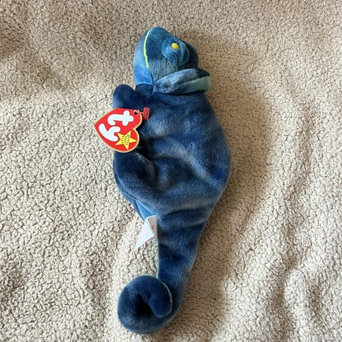 TY Beanie Baby Collection Retired 1997 Rainbow The Chameleon PE # 4037 Vintage - Picture 5 of 12