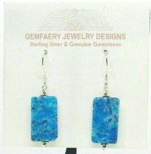 Sterling Silver BLUE CRAZY LACE AGATE Dangle Earrings 1411...Handmade USA