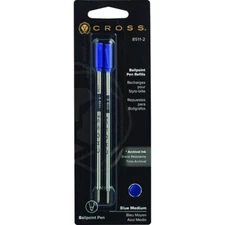 Cross  Ballpoint Pen Refills Blue Med Pt 2 Pack New In Pack 8511-2  2 Refills