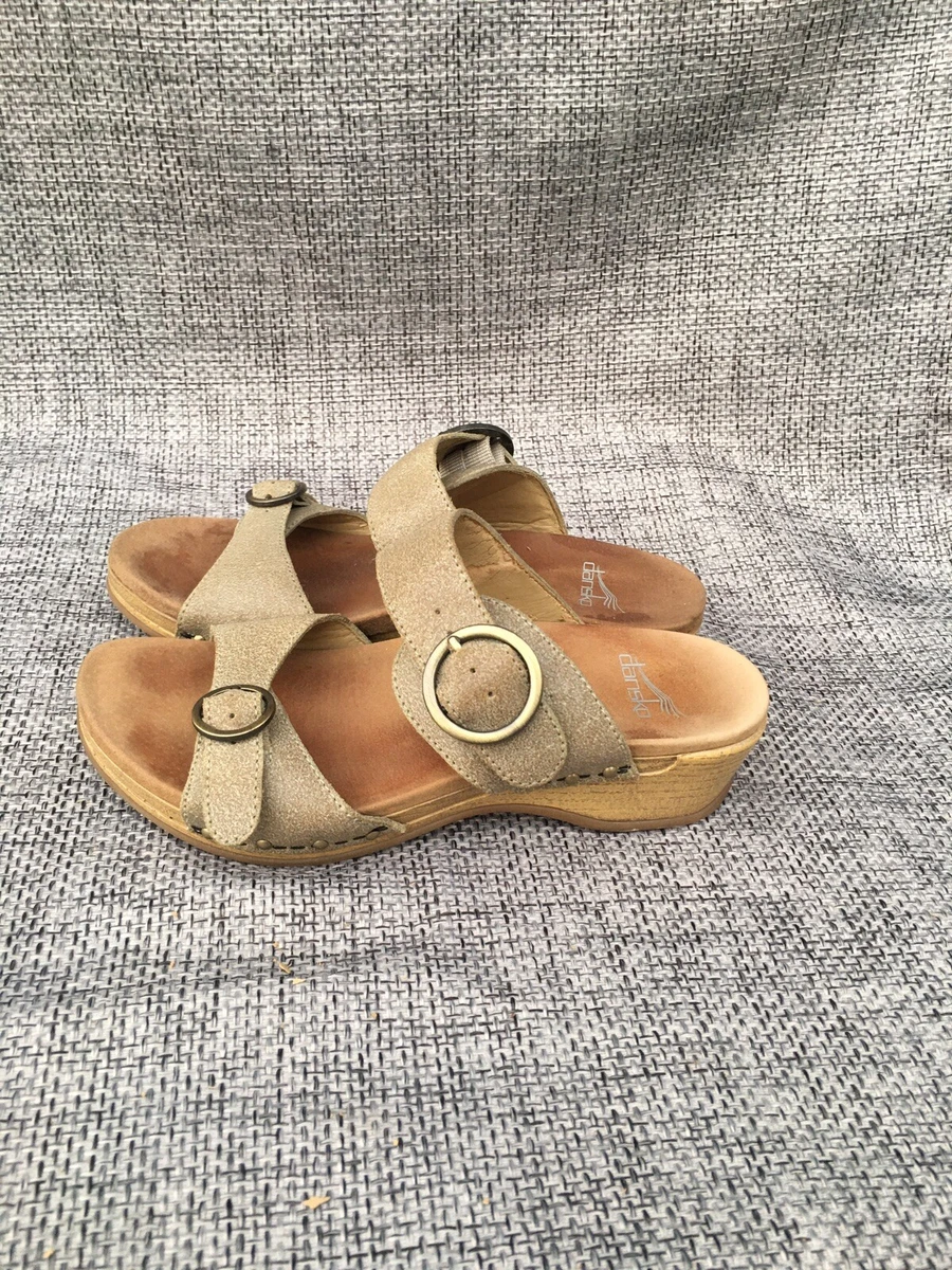 Dansko Women Shoe Manda Size 6.5M EUR 37 Tan Brown Slide Sandal Pre Owned