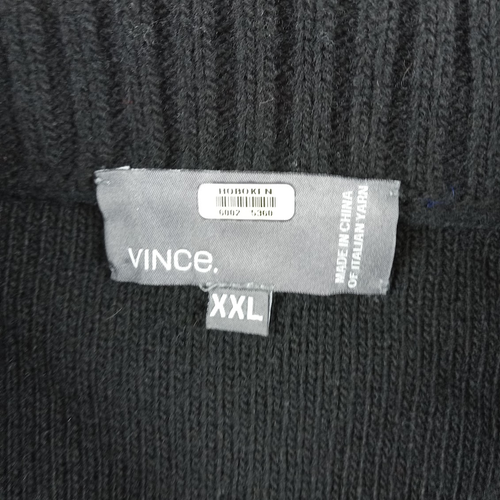 Vince Sweater Mens XXL Black Fair Isle Shawl Collar Pullover Wool Cashmere - Picture 5 of 8