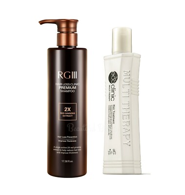 RGIII RG3 HAIR LOSS PREVENTION SHAMPOO + ECO MULTI-THERAPY LEAVE IN TREATMENT