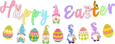 Frohe Ostern Banner Party Dekoration, Papierbanner Mit Osterhasen Thema, Bunt Os