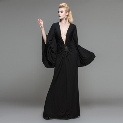 fitted lace wedding dress Plus Size Widow High Low Sheer Mesh Lace Gothic Dress